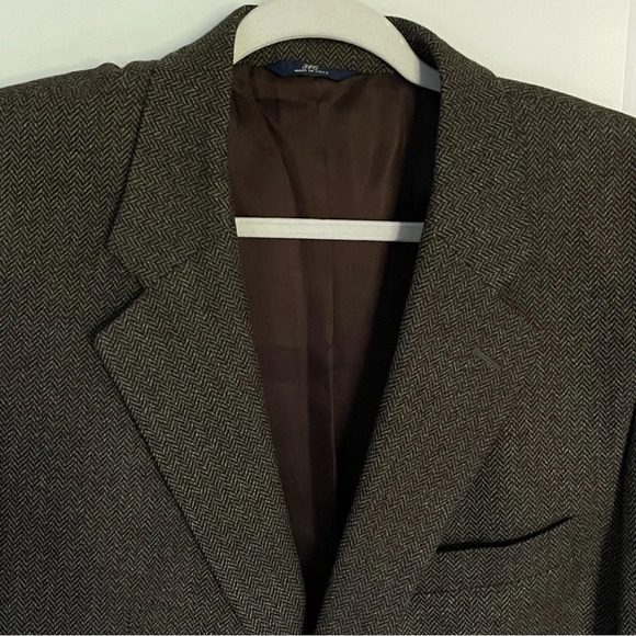 Brooks Brothers Brown 2 Button Herringbone Sport Coat Blazer Jacket nbnn - Picture 3 of 16